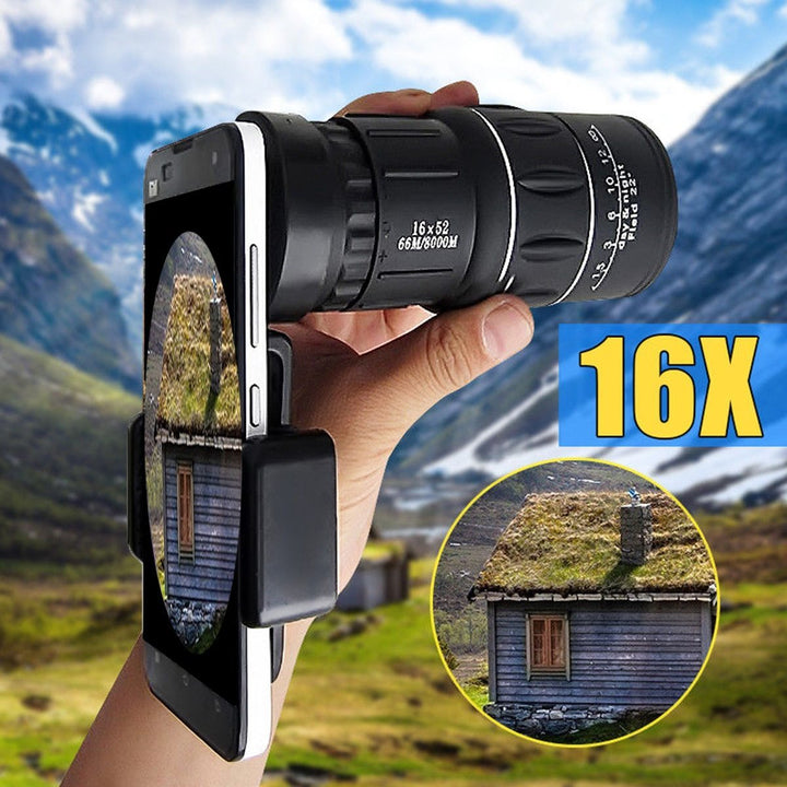 Digital Binocular Lens | 16x52 With A Phone Clamp Mount