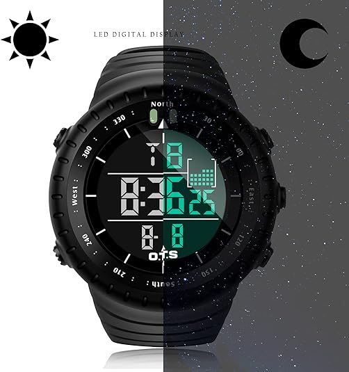 Digital Sports Watch | LED Backlight | Waterproof | Shock-Resistant | Alarm &amp; Stopwatch