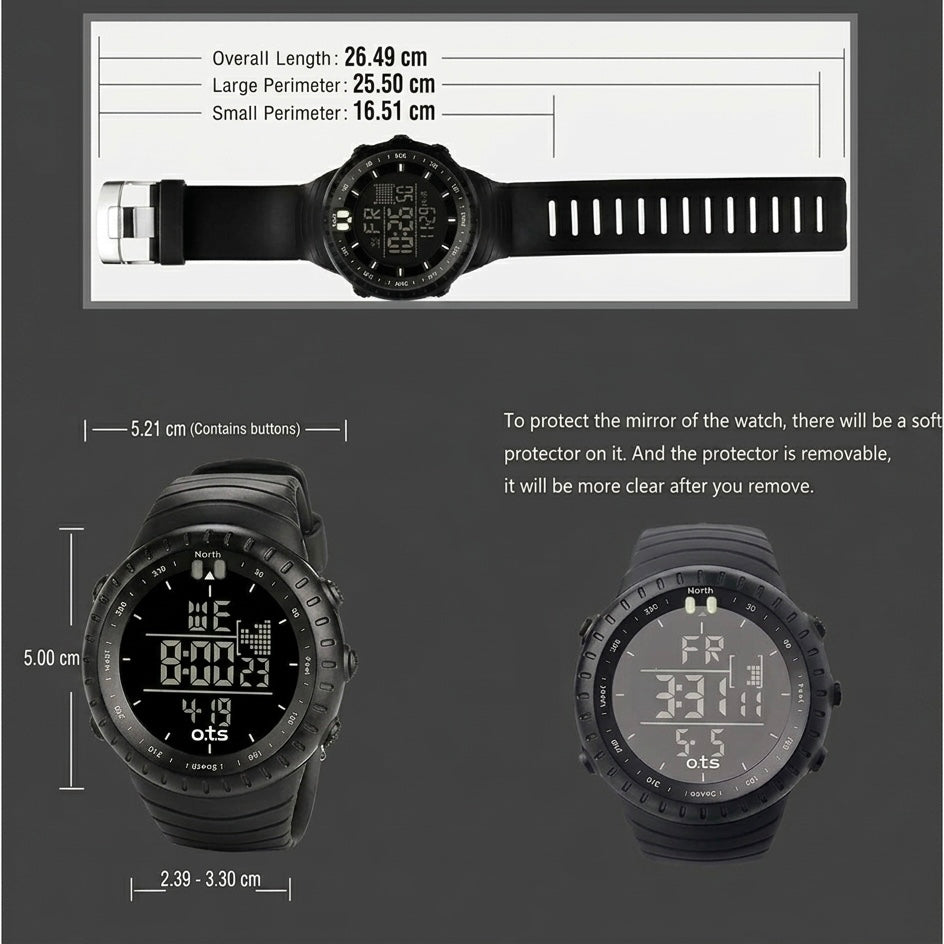Digital Sports Watch | LED Backlight | Waterproof | Shock-Resistant | Alarm &amp; Stopwatch