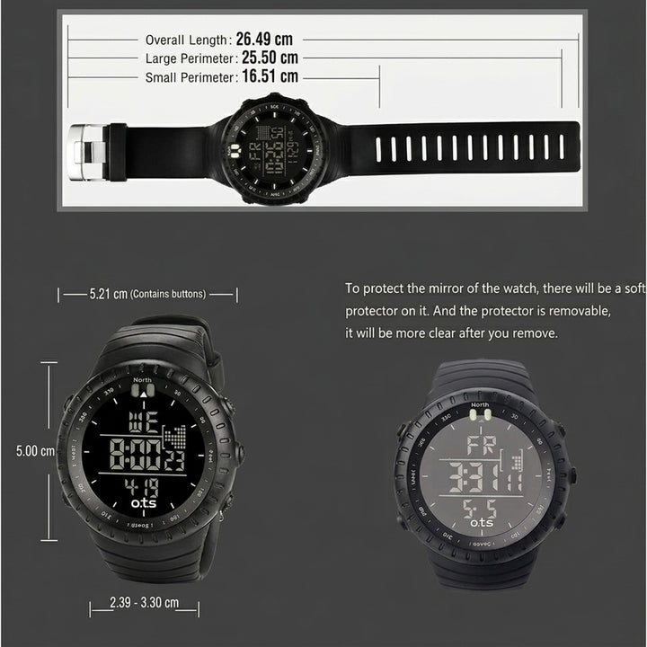 Digital Sports Watch | LED Backlight | Waterproof | Shock-Resistant | Alarm &amp; Stopwatch