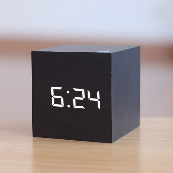 Digital Alarm Clock LED Display | Time, Date &amp; Temperature Desk Clock | Adjustable Brightness, USB or Battery Power 2