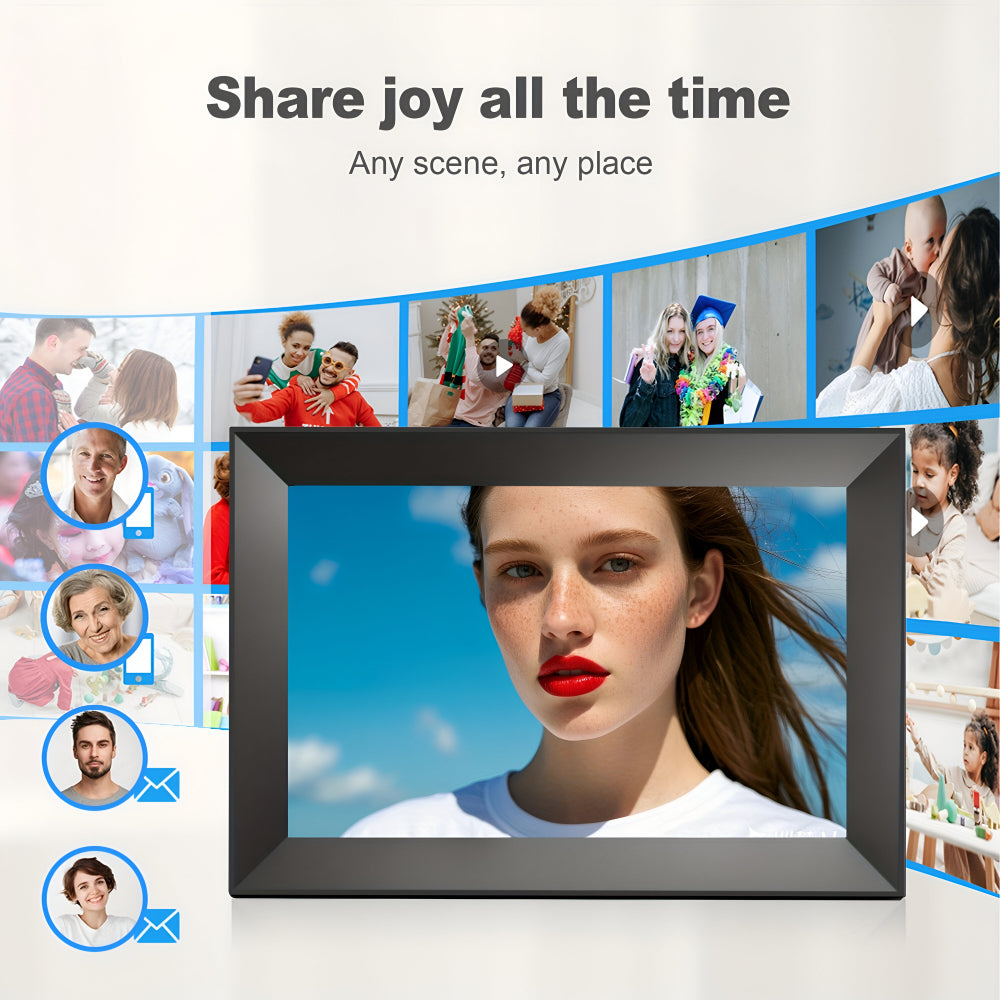 Digital Photo Frame WiFi Touchscreen | 10.1 Inch HD IPS Display | 16GB Storage, Micro SD Expansion, Table or Wall Mount 4
