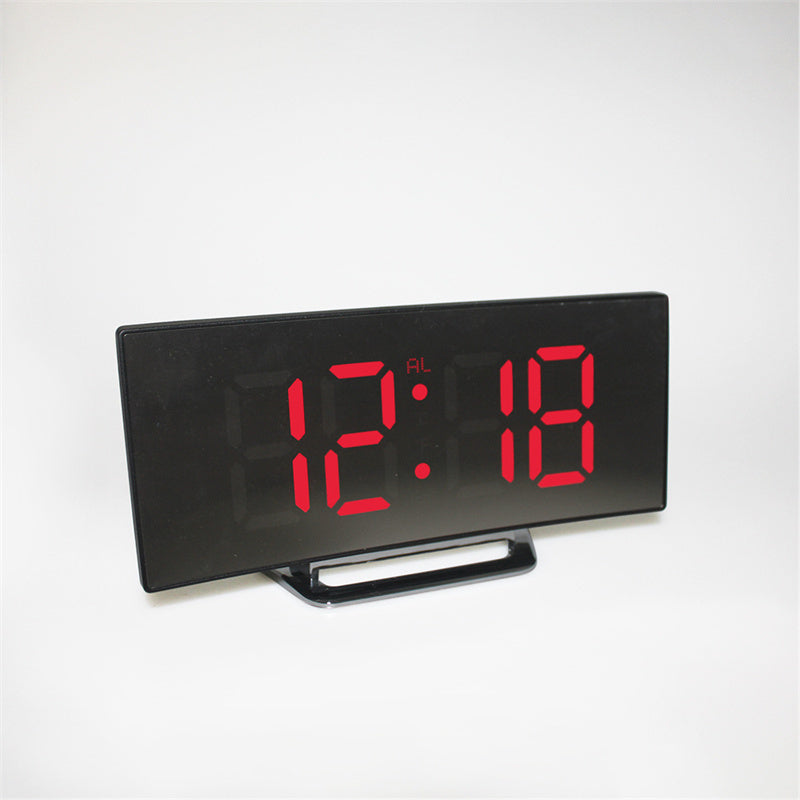 Digital Desk Clock | Curved Mirror LED Display