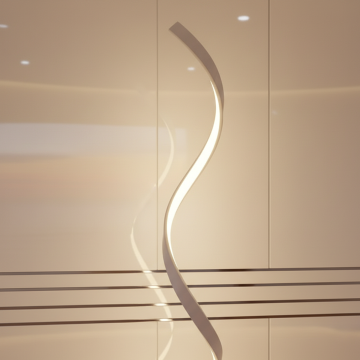 Dimmable LED Spiral Floor Lamp | Aluminium &amp; Silicone | Warm White | 133cm | AC
