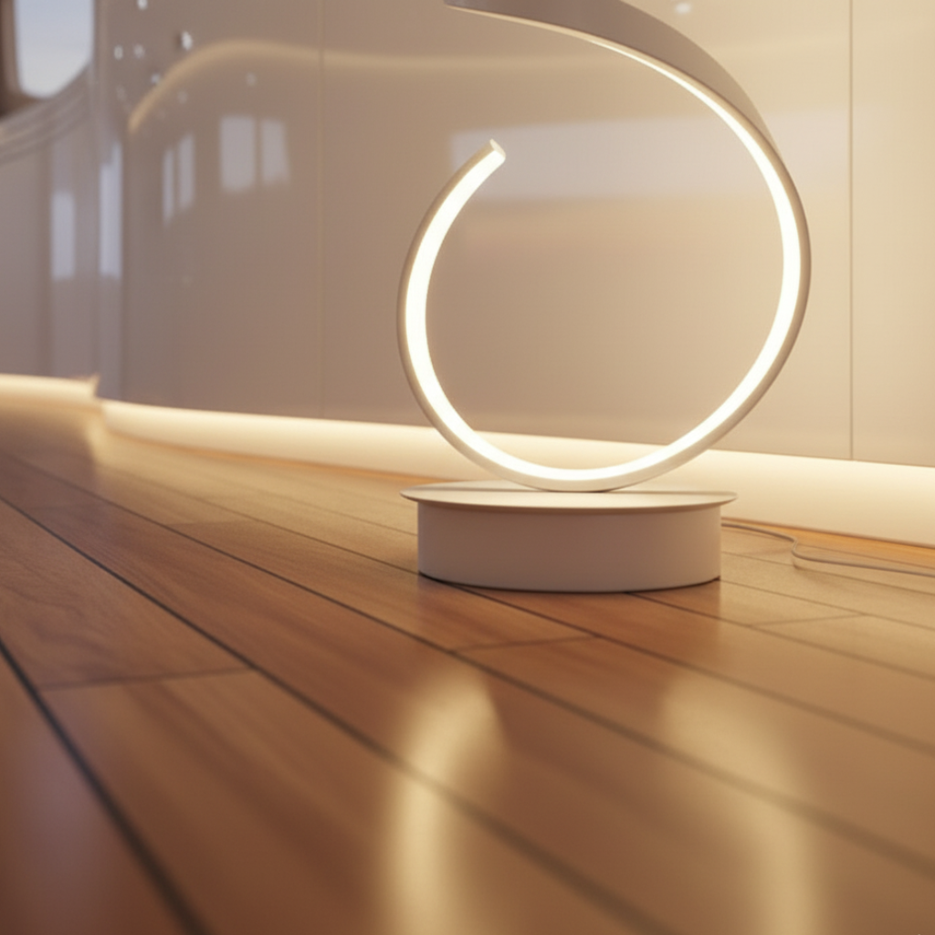 Dimmable LED Spiral Floor Lamp | Aluminium &amp; Silicone | Warm White | 133cm | AC