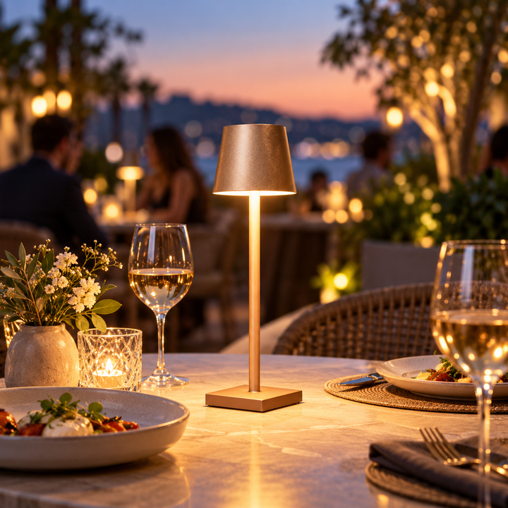 Dimmable LED Table Lamp Metal Base | Wireless Touch Control | Cordless Rechargeable Lighting for Indoor and Outdoor Use 9