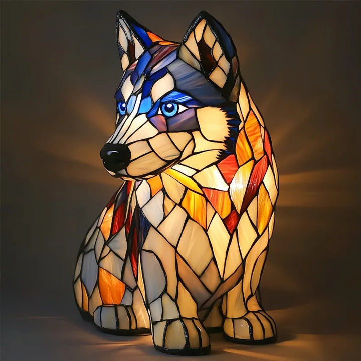 Dog Decorative Table Lamp | Colourful Fantasy Design | Warm Ambient Glow for Bedside, Desk or Shelf Display in Any Room