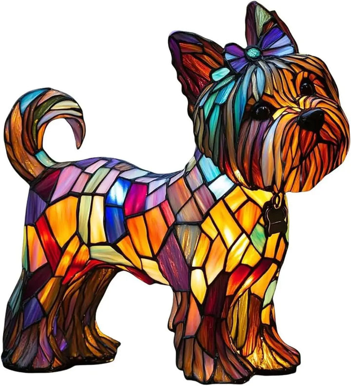 Dog Decorative Table Lamp | Colourful Fantasy Design | Warm Ambient Glow for Bedside, Desk or Shelf Display in Any Room