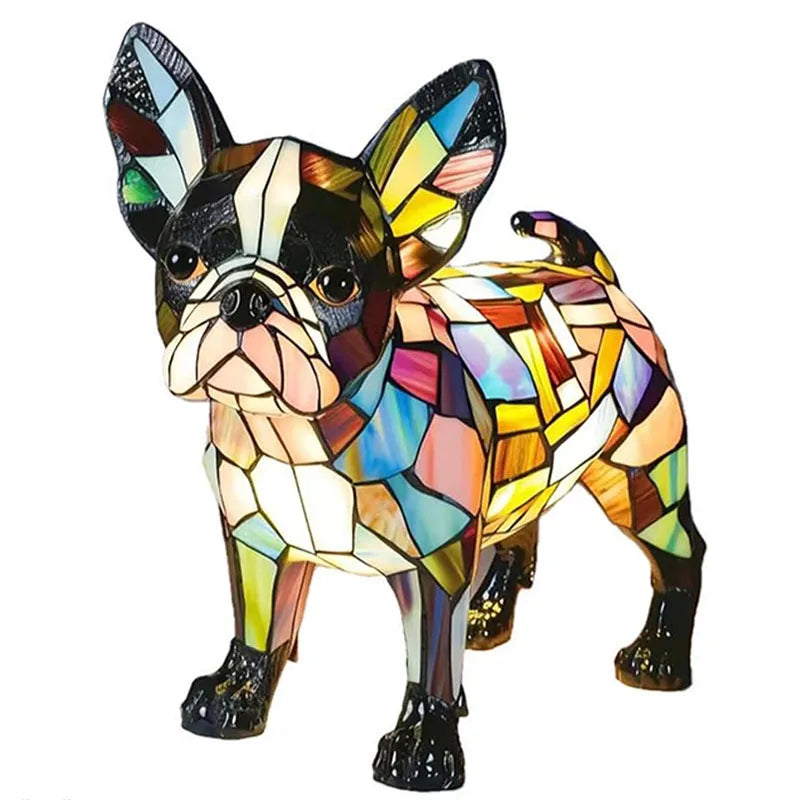 Dog Decorative Table Lamp | Colourful Fantasy Design | Warm Ambient Glow for Bedside, Desk or Shelf Display in Any Room