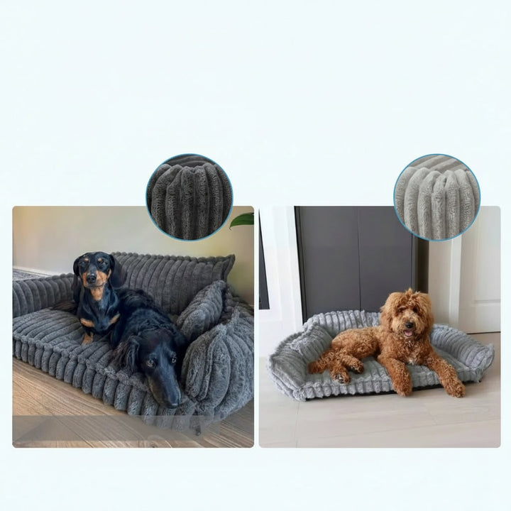 Dog Sofa Bed Washable Cover | Raised Bolster Sides &amp; Thick Padded Base | Orthopedic Support for All Dog Breeds and Sizes