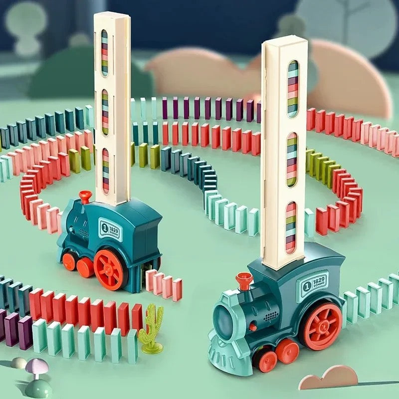 Domino Train | Automatic Domino Laying Toy Train with Lights &amp; Sound