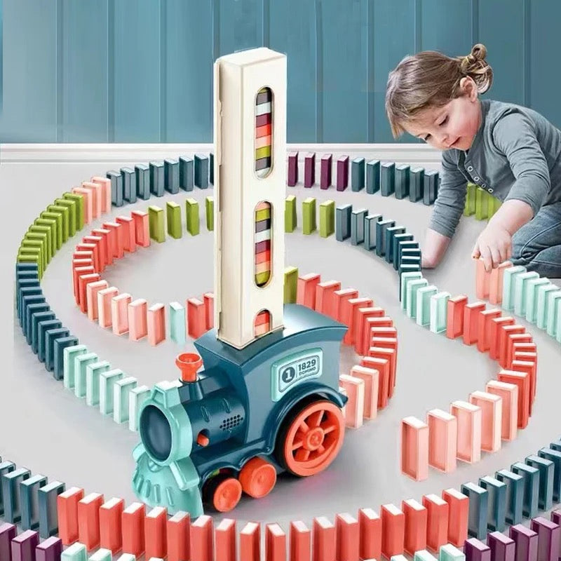Domino Train | Automatic Domino Laying Toy Train with Lights & Sound
