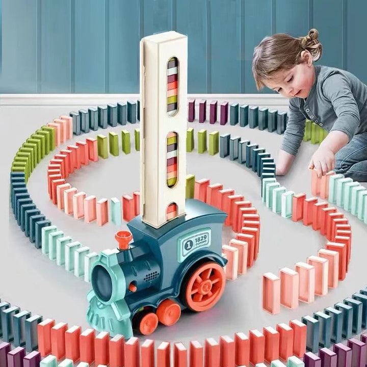 Domino Train | Automatic Domino Laying Toy Train with Lights &amp; Sound