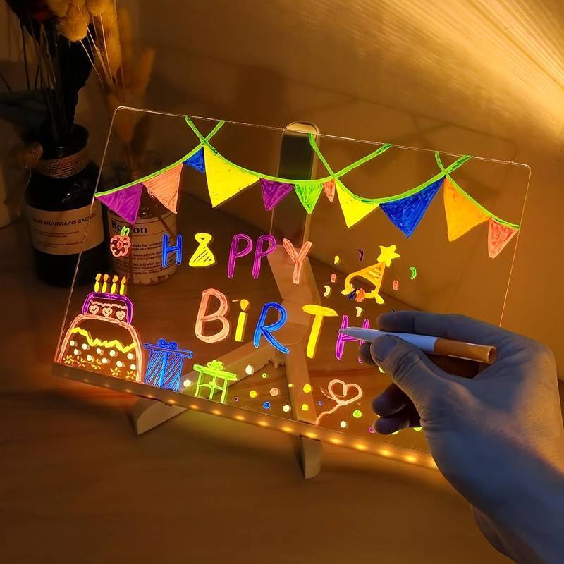 DoodleGlow Drawing Pad | LED, 7 Colored Pens, Mess-Free 1