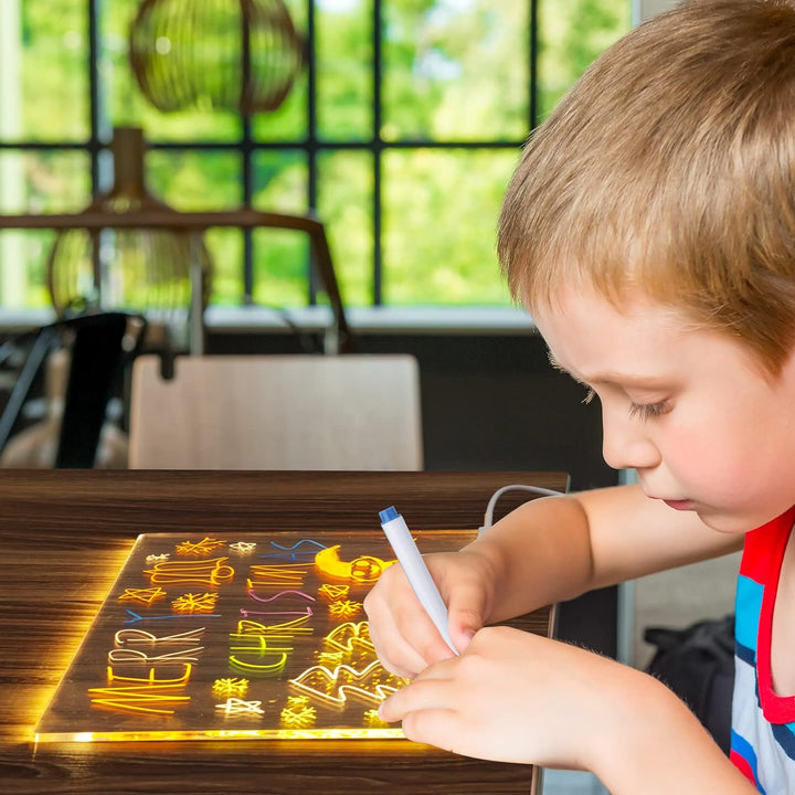 DoodleGlow Drawing Pad | LED, 7 Colored Pens, Mess-Free 2