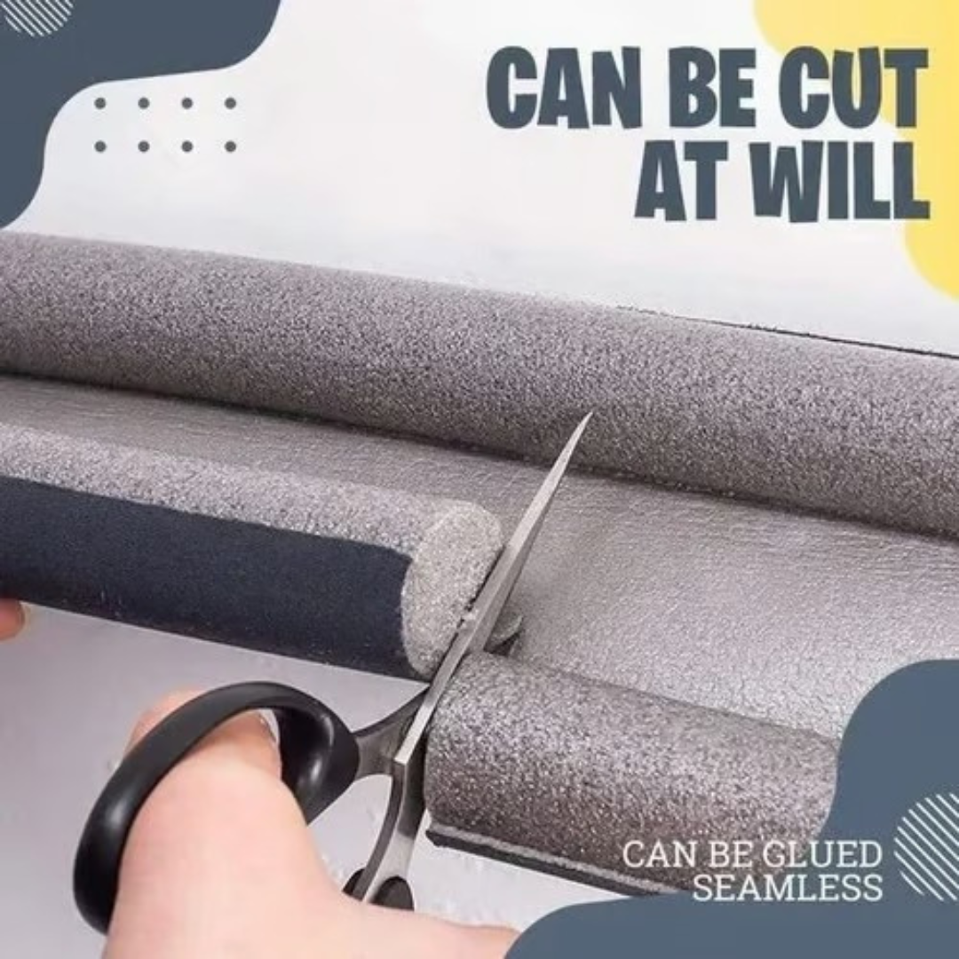 Door Draught Excluder Strip | Adjustable Universal Fit, Cuts to Size | Blocks Draughts, Noise, Dust and Insects for All Doors
