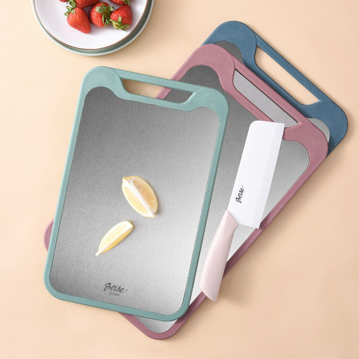 Double-Sided Cutting Board Stainless Steel | Two Cutting Surfaces for Meat, Vegetables and Fruit | Dishwasher Safe Kitchen Tool