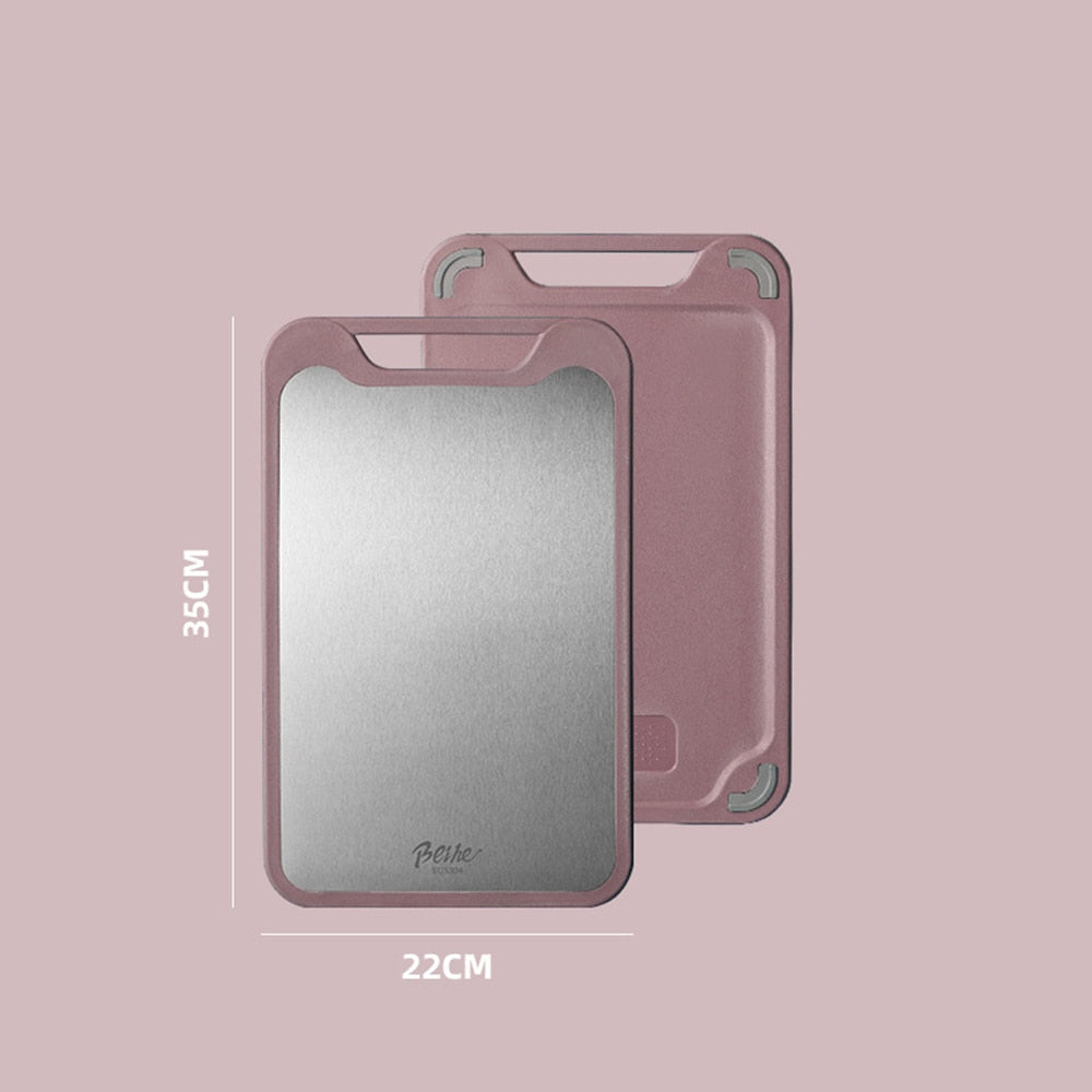 Double-Sided Cutting Board Stainless Steel | Two Cutting Surfaces for Meat, Vegetables and Fruit | Dishwasher Safe Kitchen Tool