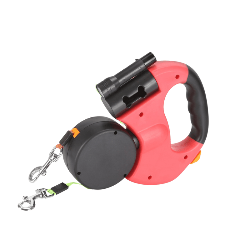 Double Retractable Dog Lead With LED Torch | Two Dogs Tangle Free 3m Each 0