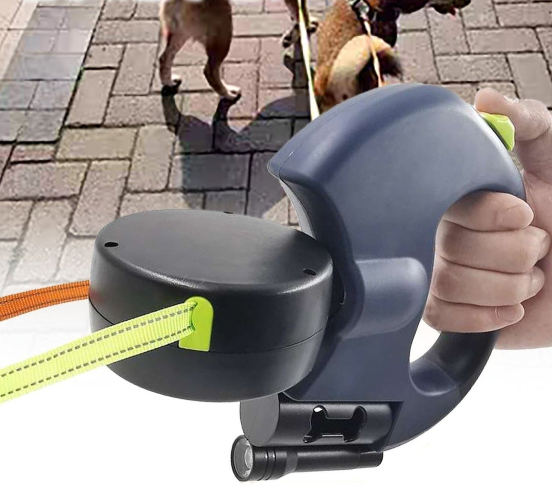 Double Retractable Dog Lead With LED Torch | Two Dogs Tangle Free 3m Each 4