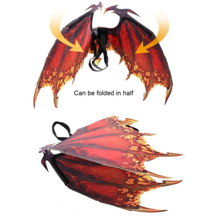 Dragon Wing Costume Accessory Halloween Cosplay | Lightweight Fantasy Design, Fits Adults &amp; Kids | Reusable Fancy Dress Wings