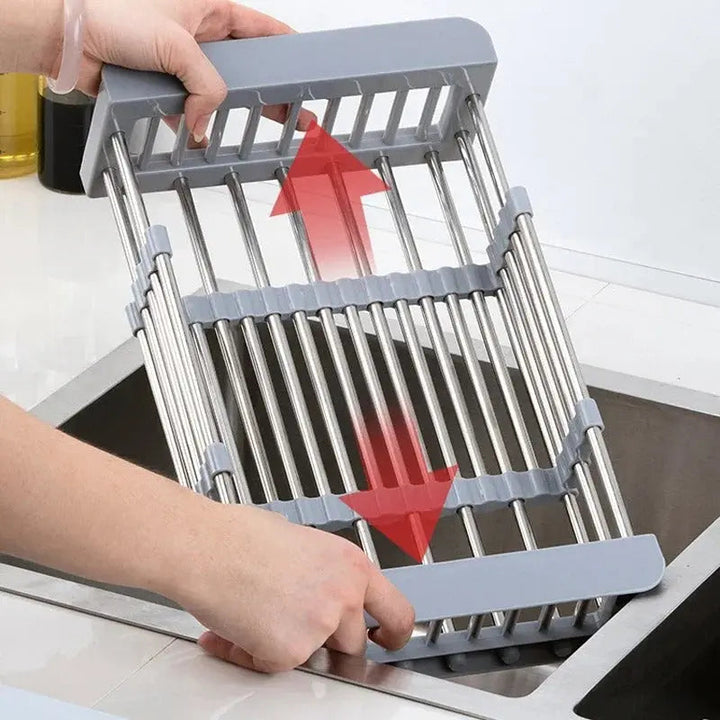 Draining Basket for Sink | Extendable Steel Over Sink Rack