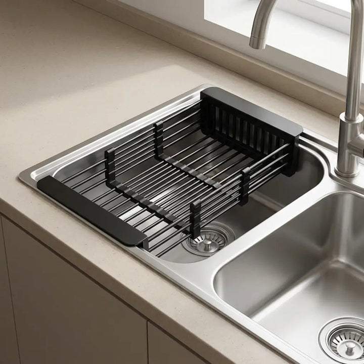 Draining Basket for Sink | Extendable Steel Over Sink Rack