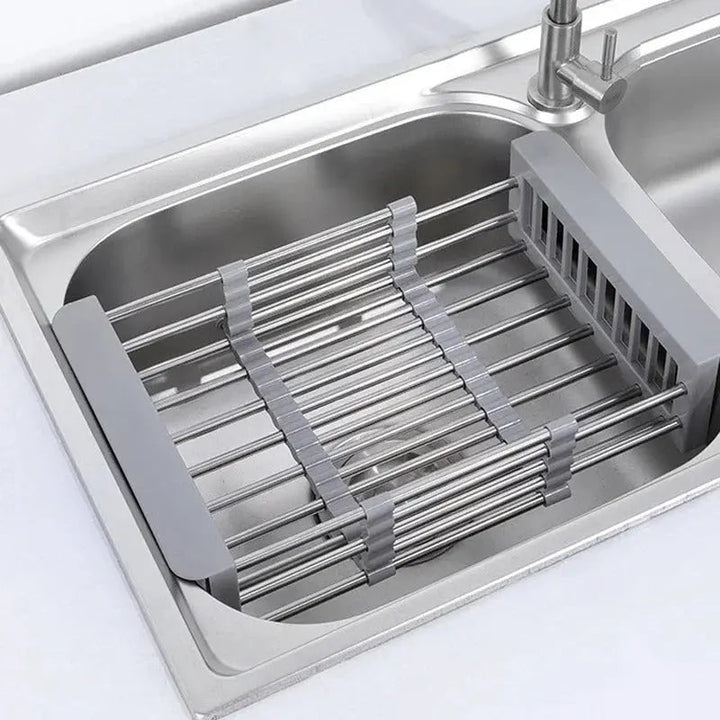 Draining Basket for Sink | Extendable Steel Over Sink Rack