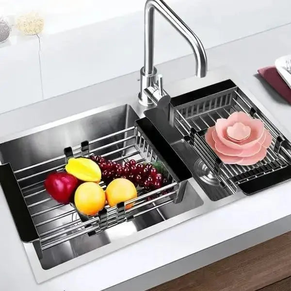 Draining Basket for Sink | Extendable Steel Over Sink Rack
