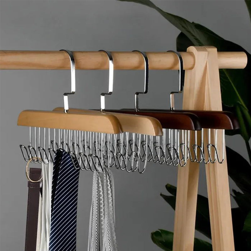 Dress Hanger | Twin Staggered Hook Rows, Swivel Top Hook