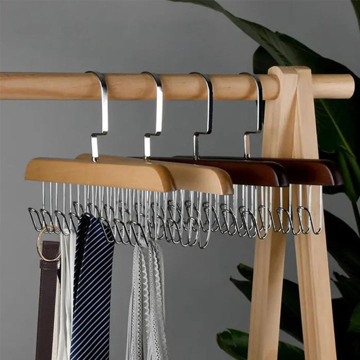 Dress Hanger | Twin Staggered Hook Rows, Swivel Top Hook