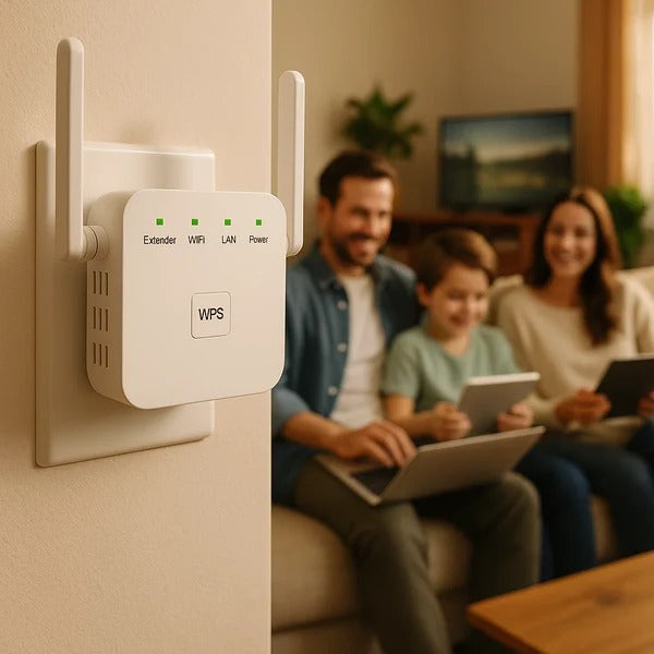 Dual-Band WiFi Range Extender 1000ft WPS Plug-In Booster