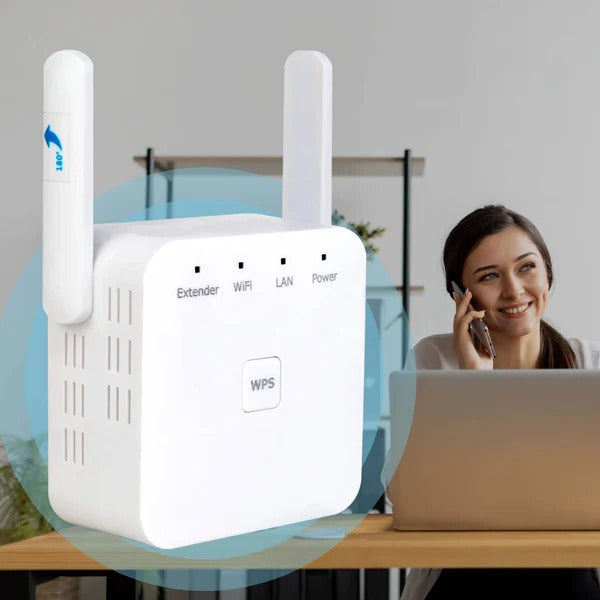 Dual-Band WiFi Range Extender 1000ft WPS Plug-In Booster