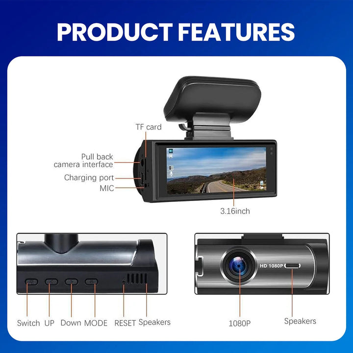 Dual Dashboard Camera For Car - Front &amp; Rear In Car 7