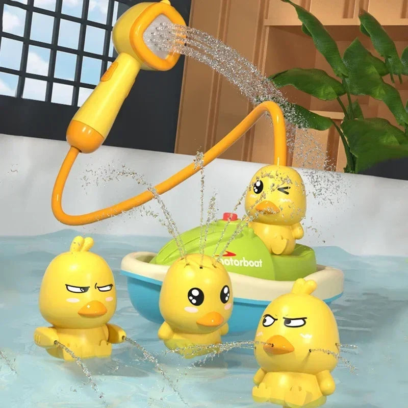 Duck Bath Toy with Water Spray | Motorboat Sprinkler Set