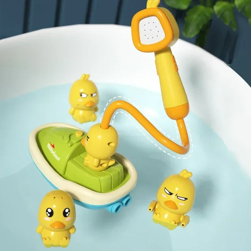 Duck Bath Toy with Water Spray | Motorboat Sprinkler Set