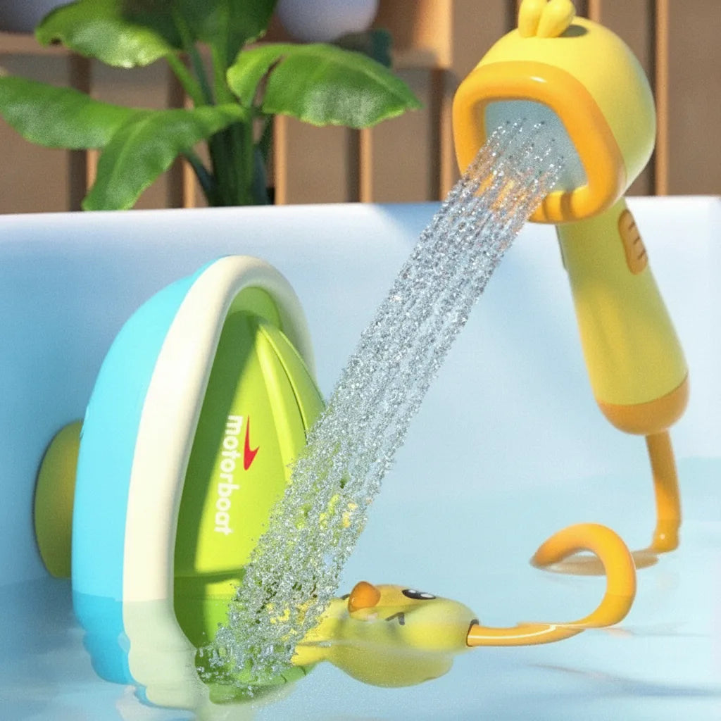 Duck Bath Toy with Water Spray | Motorboat Sprinkler Set