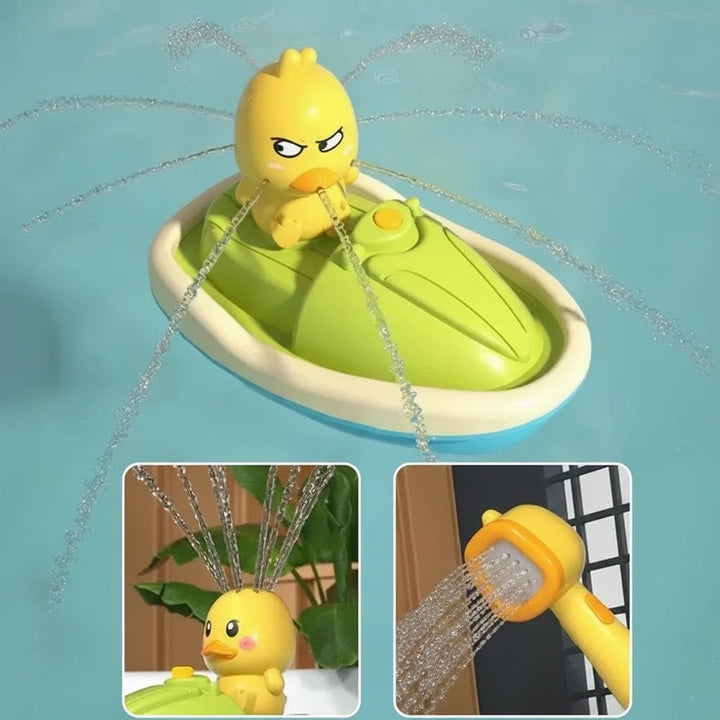 Duck Bath Toy with Water Spray | Motorboat Sprinkler Set