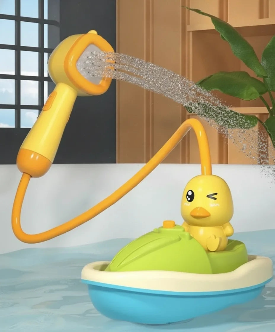 Duck Bath Toy with Water Spray | Motorboat Sprinkler Set