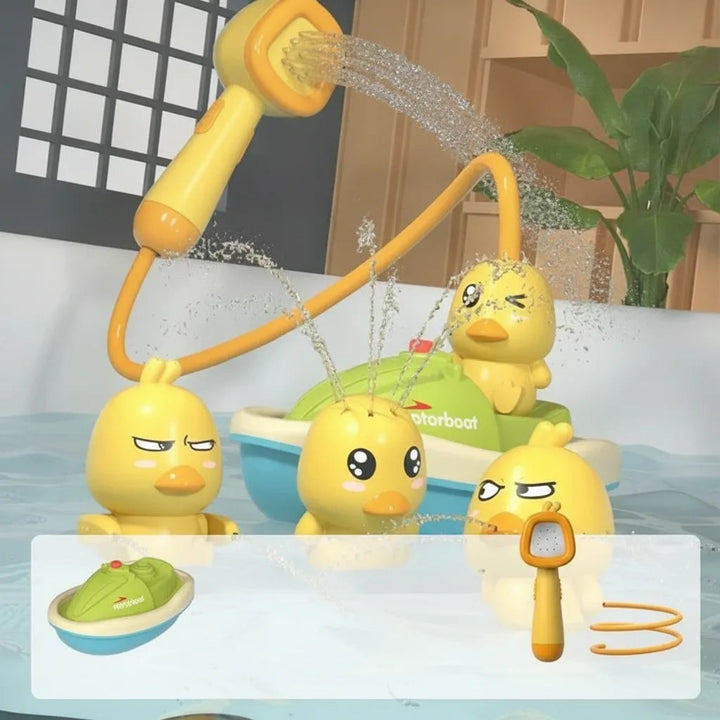 Duck Bath Toy with Water Spray | Motorboat Sprinkler Set