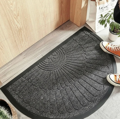 Half-Round Door Mat with Non-Slip Rubber Backing