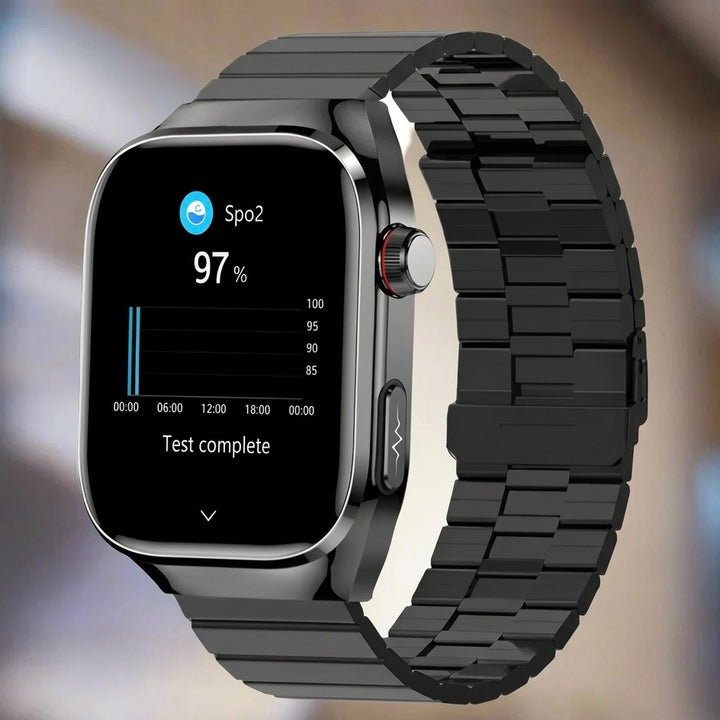 ECG Smart Watch | Heart Rate, Blood Oxygen &amp; Sleep Tracking | IP68 | Bluetooth Calling | 650mAh | 2.04" AMOLED
