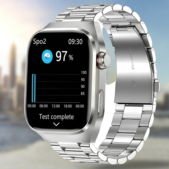 ECG Smart Watch | Heart Rate, Blood Oxygen &amp; Sleep Tracking | IP68 | Bluetooth Calling | 650mAh | 2.04" AMOLED