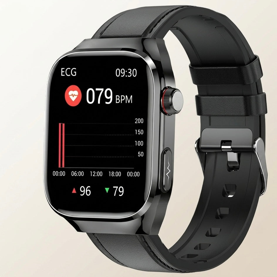 ECG Smart Watch | Heart Rate, Blood Oxygen &amp; Sleep Tracking | IP68 | Bluetooth Calling | 650mAh | 2.04" AMOLED