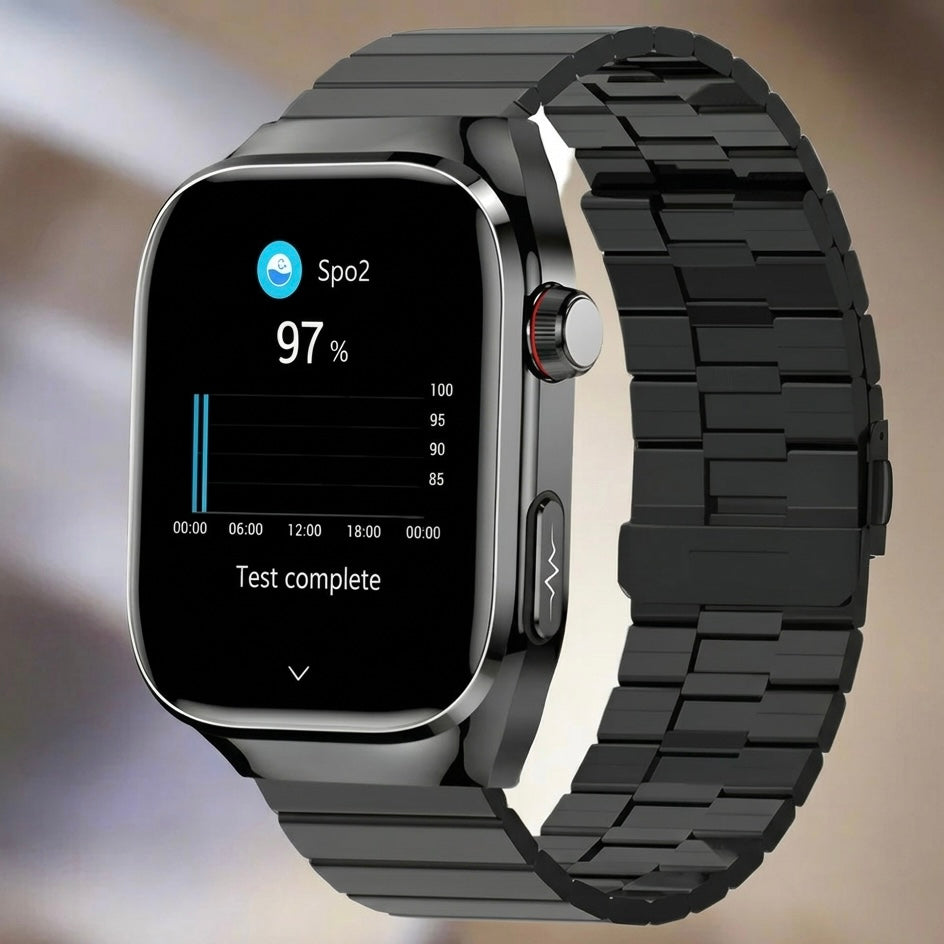 ECG Smart Watch | Heart Rate, Blood Oxygen &amp; Sleep Tracking | IP68 | Bluetooth Calling | 650mAh | 2.04" AMOLED
