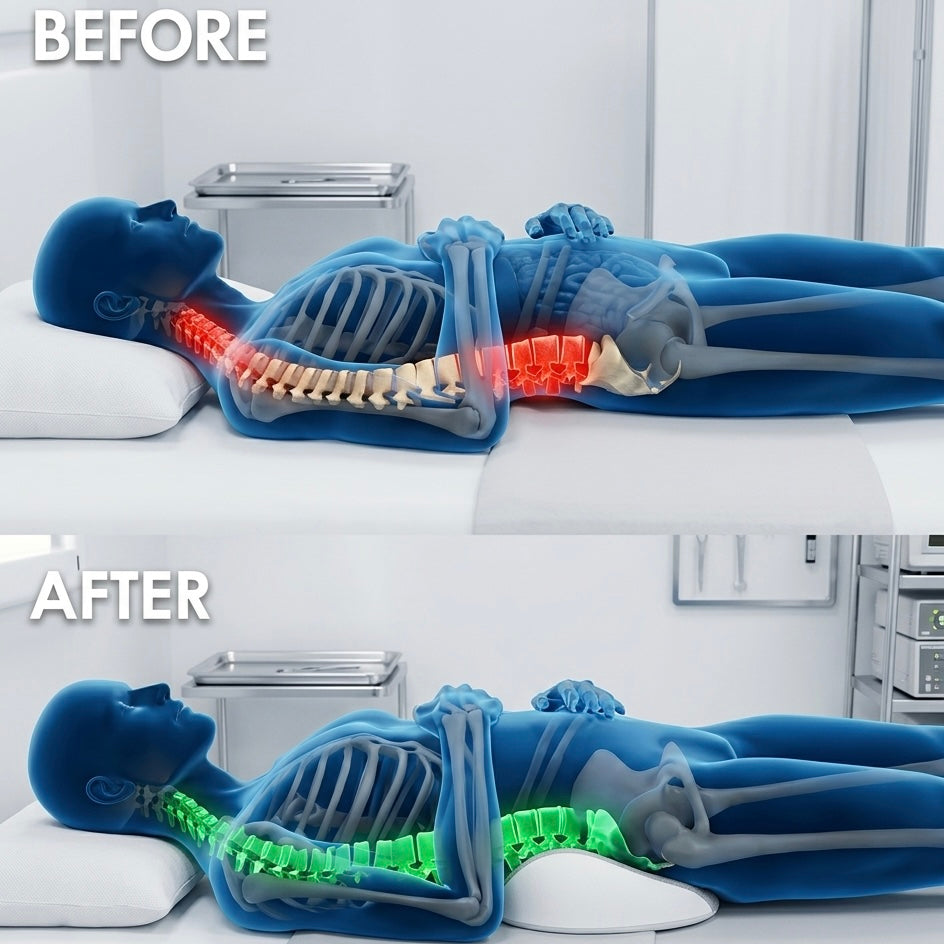 Orthopedic Memory Foam Pillow | Contour Support for Side & Back Sleepers | Sciatica & Lumbar Relief