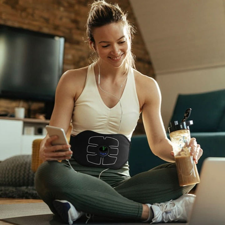 EMS Abdominal Belt | Six Modes, Water-Activated Pads
