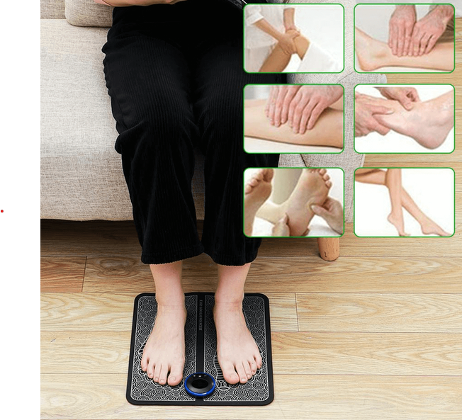 EMS Foot Massage Mat | 9 Adjustable Intensity Modes | USB Rechargeable for Circulation, Muscle Recovery and Stress Relief