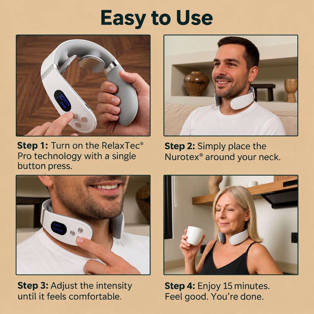 Neck Massager 14-in-1 | Multiple Heat and Vibration Modes | Compact Portable Design for Neck, Shoulders and Back Relief