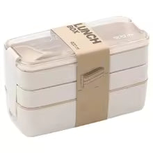 EcoStack | 3-Tier Bento Lunch Box | Wheat Straw 900 ml 0